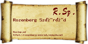 Rozenberg Szórád névjegykártya